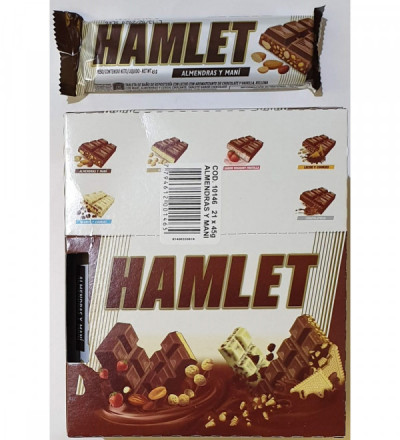 CHOCOLATE HAMLET ALMENDRA MANI X 21 UNIDADES