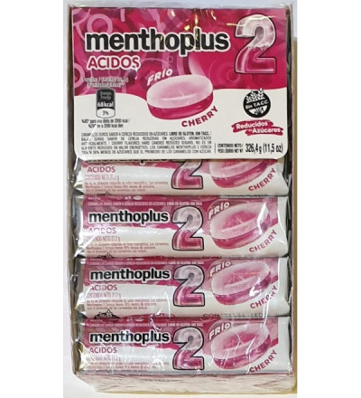 PASTILLA MENTHO PLUS ACIDOS CEREZA X 12 UNIDADES