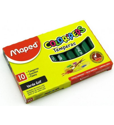 TEMPERA MAPED X 10 UNIDADES VERDE GOLF