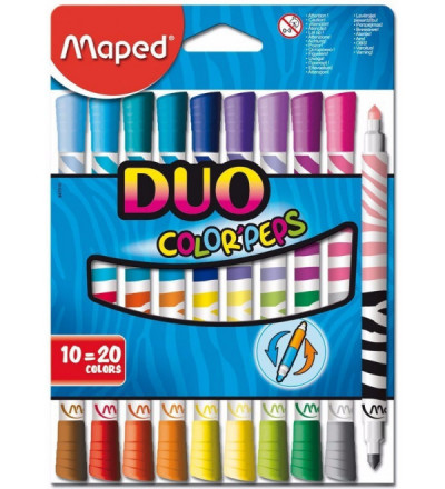 MARCADOR MAPED DUO X 10 UNIDADES BICOLOR