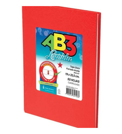 CUADERNO LAPRIDA AB3 50 HOJAS RAYADO ROJO