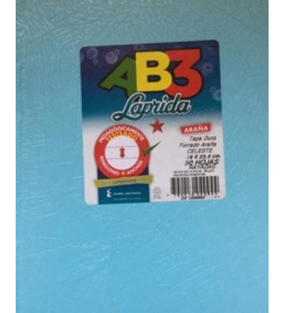 CUADERNO LAPRIDA AB3 50 HOJAS RAYADO CELESTE