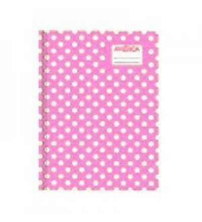 CUADERNO AMERICA TAPA DURA 42 HOJAS LUNARES RAYADO ROSA