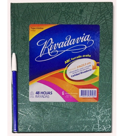 CUADERNO RIVADAVIA ABC 50 HOJAS RAYADO VERDE
