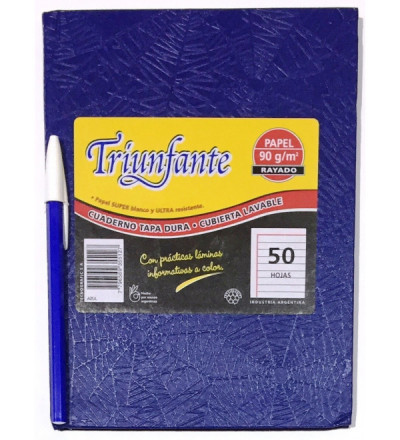 CUADERNO TRIUNFANTE 50 HOJAS RAYADO AZUL