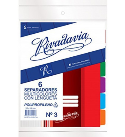 SEPARADOR RIVADAVIA PP Nº3 6 HOJAS