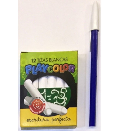 TIZA PLAYCOLOR BLANCA X 12 UNIDADES