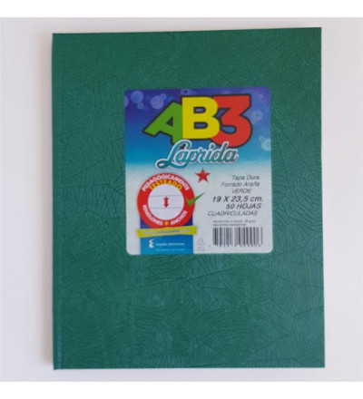 CUADERNO LAPRIDA AB3 50 HOJAS CUADRICULADO VERDE