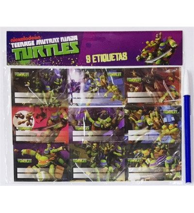 ROTULOS TORTUGA NINJA X 9 UNIDADES