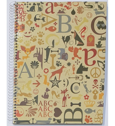 CUADERNO RIVADAVIA ABC CON ESPIRAL 60 HOJAS RAYADO FANTASIA
