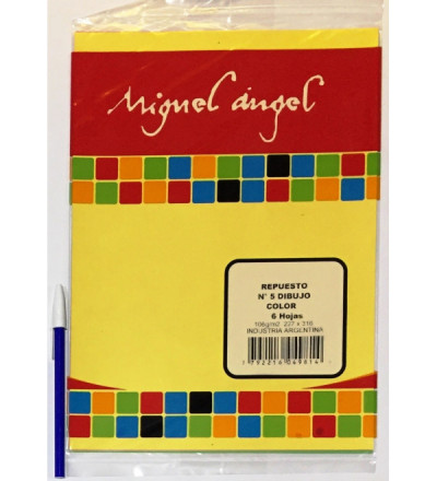 REPUESTO HOJAS DE DIBUJO MIGUEL ANGEL NUMERO 5 COLOR