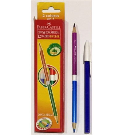 LAPICES FABER BICOLOR X 6 UNIDADES