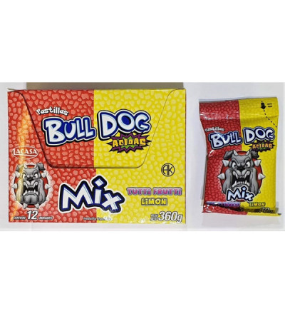 PASTILLA BULL DOG MIX TUTTI FRUTTI LIMON X 12 UNIDADES