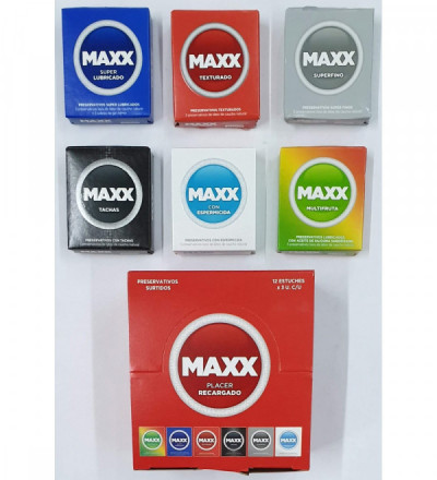 PRESERVATIVOS MAXX CAJA SURTIDA X 12 UNIDADES
