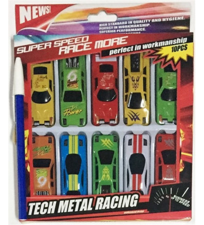 AUTOS DE METAL X 10 UNIDADES CAJA XL860