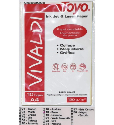 PAPEL TOYO VIVALDI 10 HOJAS