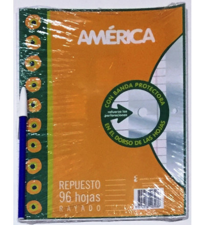 REPUESTO AMERICA 96 HOJAS RAYADO