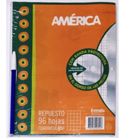 REPUESTO AMERICA 96 HOJAS CUADRICULADA