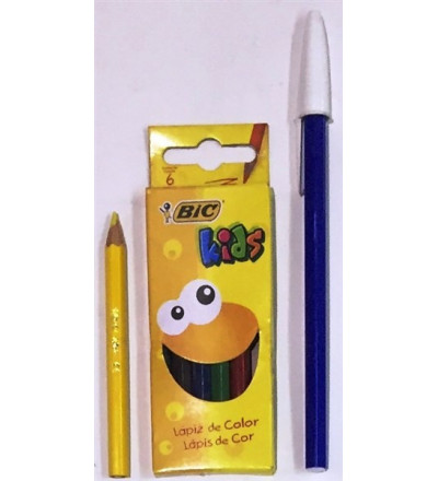 LAPIZ BIC COLOR CORTO X 6 UNIDADES