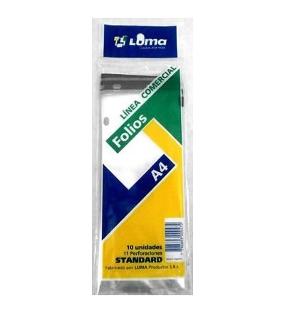FOLIO STANDART A4 X 10 UNIDADES