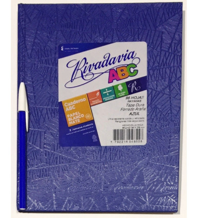 CUADERNO RIVADAVIA ABC 98 HOJAS RAYADO AZUL