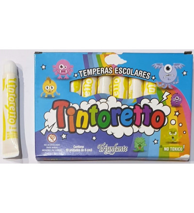 TEMPERA TINTORETTO AMARILLA X 10 UNIDADES