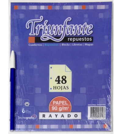 REPUESTO TRIUNFANTE 48 HOJAS RAYADO