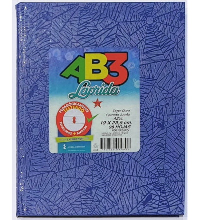 CUADERNO LAPRIDA AB3 98 HOJAS RAYADO AZUL