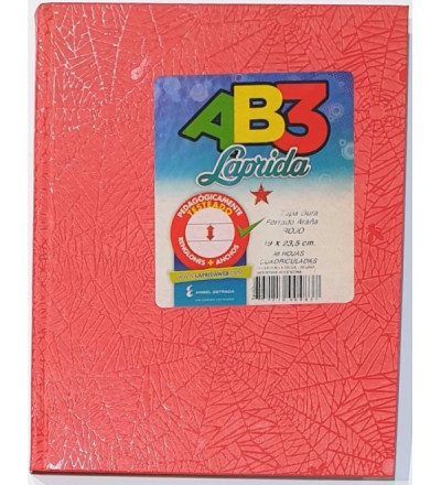 CUADERNO LAPRIDA AB3 98 HOJAS CUADRICULADO ROJO