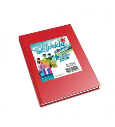 CUADERNO LAPRIDA 50 HOJAS RAYADO ROJO