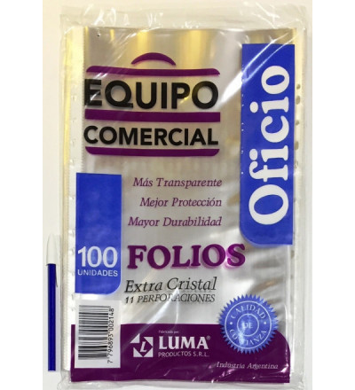 FOLIO EQUIPO COMERCIAL OFICINA X 100 UNIDADES