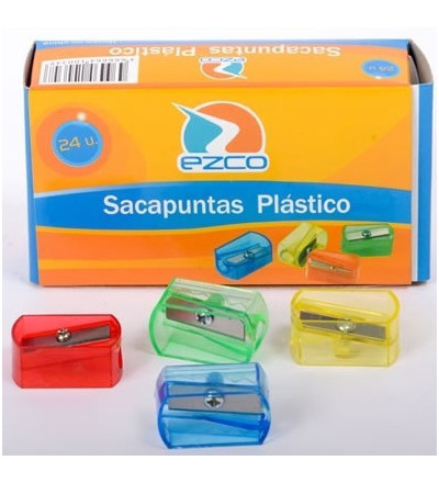 SACAPUNTAS PLASTICO EZCO X 24 UNIDADES