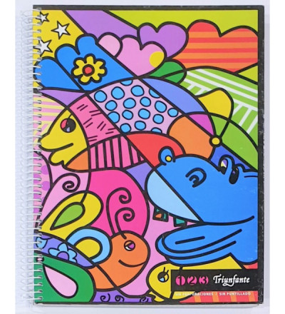 CUADERNO TRIUNFANTE 21X27 ESPIRAL 100 HOJAS CUADRICULADO POP