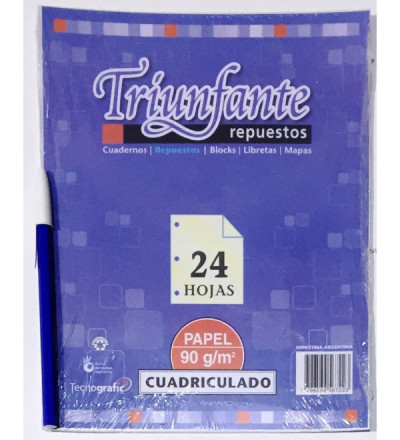 REPUESTO TRIUNFANTE 24 HOJAS CUADRICULADO