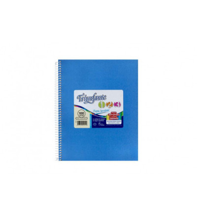 CUADERNO TRIUNFANTE 123 VINIL 100 HOJAS RAYADO CELESTE