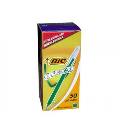 BOLIGRAFO BIC OPACO VERDE X 50 UNIDADES