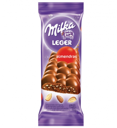 CHOCOLATE MILKA LEGER ALMENDRA 50 GR