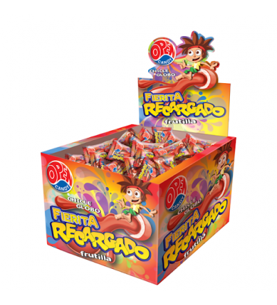CHICLE FIERITA RELLENO FRUTILLA X 50 UNIDADES
