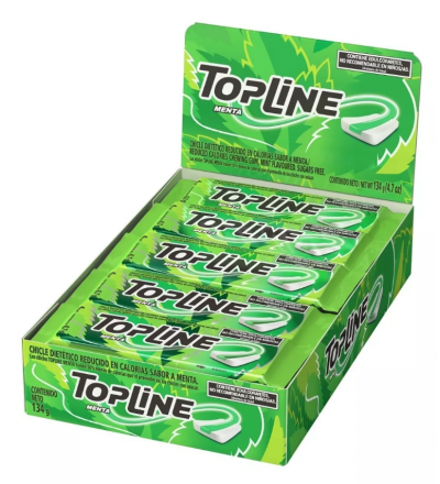 CHICLE TOP LINE MENTA X 20 UNIDADES