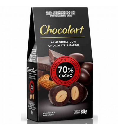 ALMENDRAS CON CHOCOLATE AMARGO X 80 GR