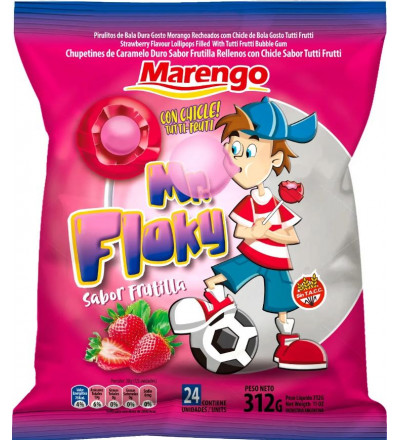 CHUPETIN MR FLOKY CHICLE TUTTI X 24 UNIDADES