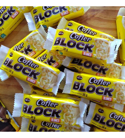 CHOCOLATE COFLER BLOCK BLANCO CAJA X 20 UNIDADES