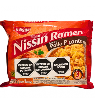 FIDEOS NISSIN RAMEN SABOR POLLO PICANTE 85 GR