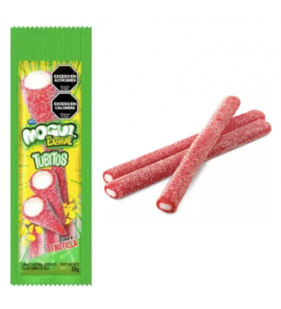 TUBITOS MOGUL EXTREME FRUTILLA X 16 UNIDADES