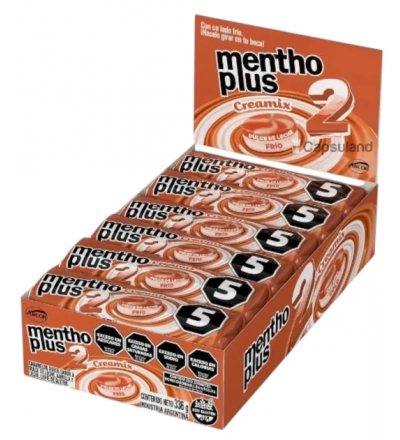 PASTILLA MENTHO PLUS CREAMIX DULCE DE LECHE X 12 UNIDADES