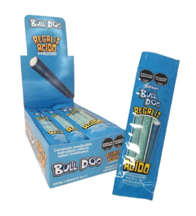 REGALIZ BULL DOG FRAMBUESA X 12 UNIDADES