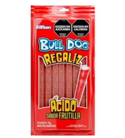 REGALIZ BULL DOG FRUTILLA 75 GR