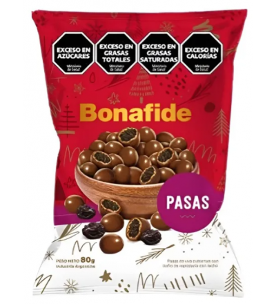 PASAS DE UVA CON CHOCOLATE BONAFIDE 80 GR