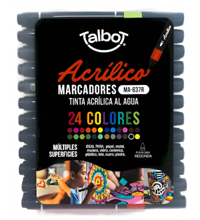 MARCADOR TALBOT ACRILICO X 24 UNIDADES