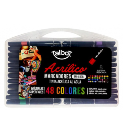MARCADOR TALBOT ACRILICO X 48 UNIDADES